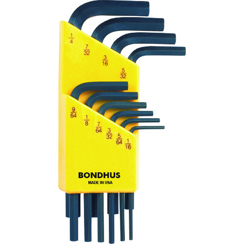 トラスコ中山 ボンダス 六角L-レンチ ショート インチ セット10本組(1/16-1/4)（ご注文単位1組）【直送品】