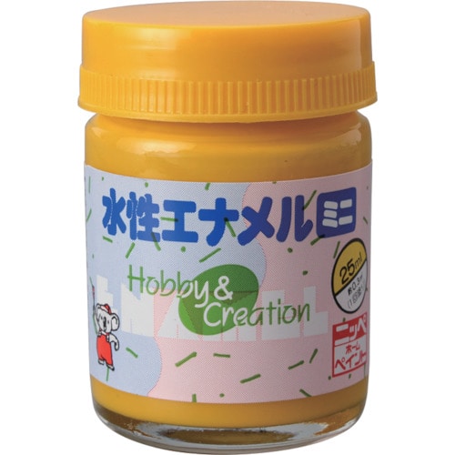 トラスコ中山 ニッぺ 水性エナメルミニ 25ml イエロー HSB010-25（ご注文単位1個）【直送品】