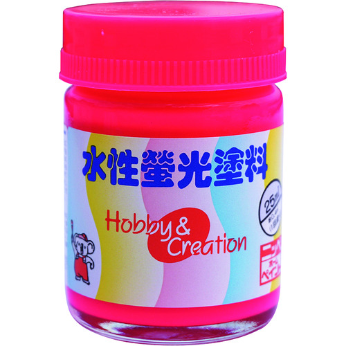 トラスコ中山 ニッぺ 水性蛍光塗料 25ml ピンク HSC005-25（ご注文単位1個）【直送品】