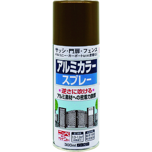 トラスコ中山 ニッぺ アルミカラースプレー 300ml ゴールドメタリック HTE108-300（ご注文単位1本）【直送品】