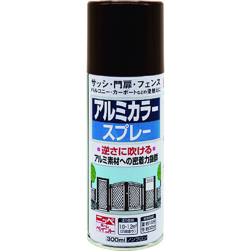 トラスコ中山 ニッぺ アルミカラースプレー 300ml カッパーブラウンメタリック HTE117-300（ご注文単位1本）【直送品】