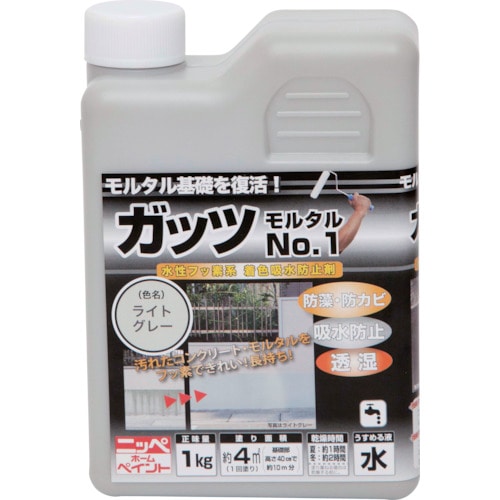 トラスコ中山 ニッぺ ガッツ モルタルNO.1 1kg ライトグレー HYR001-1（ご注文単位1缶）【直送品】