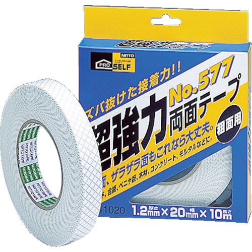 トラスコ中山 ニトムズ 超強力両面テープ粗面用20X10（ご注文単位1巻）【直送品】