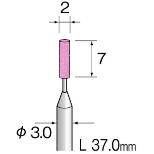 トラスコ中山 ミニモ 精密砥石 SP砥粒＃120 φ2 （10本入） 852-7065  (ご注文単位1袋) 【直送品】