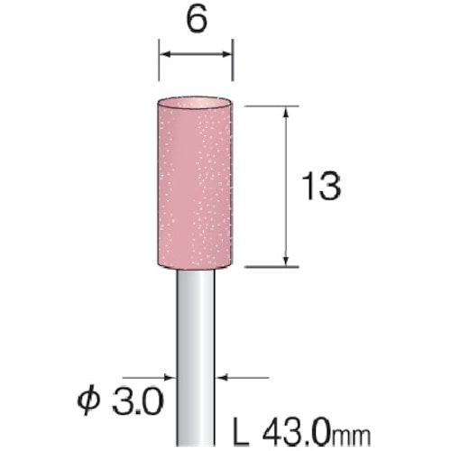 トラスコ中山 ミニモ 精密砥石 SP砥粒#100 φ6 (10本入)（ご注文単位1袋）【直送品】