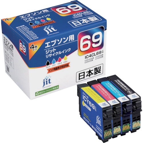 トラスコ中山 ジット エプソン IC4CL69対応 ジットリサイクルインク JIT-E694P 4色入り（ご注文単位1箱）【直送品】