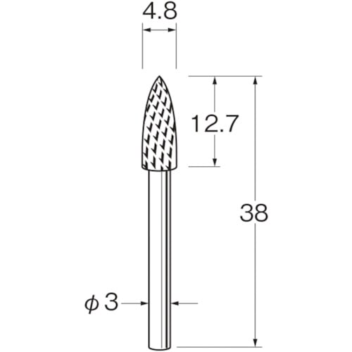 トラスコ中山 リューター 超硬カッターK3815 128-2548  (ご注文単位1袋) 【直送品】