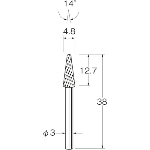 トラスコ中山 リューター 超硬カッターK3816（ご注文単位1袋）【直送品】