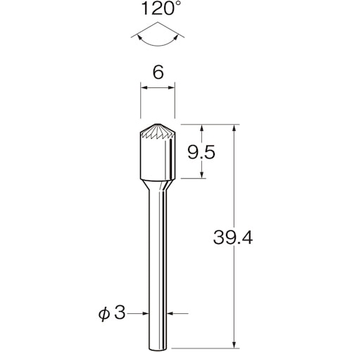 トラスコ中山 リューター 超硬カッターK3917 128-5106  (ご注文単位1袋) 【直送品】