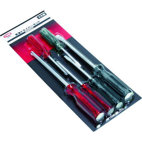 トラスコ中山 TONE 貫通ドライバーセット 6pcs（ご注文単位1セット）【直送品】