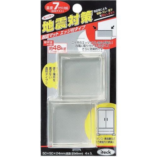 トラスコ中山 光 耐震マットエッジ付50×50mm（ご注文単位1パック）【直送品】