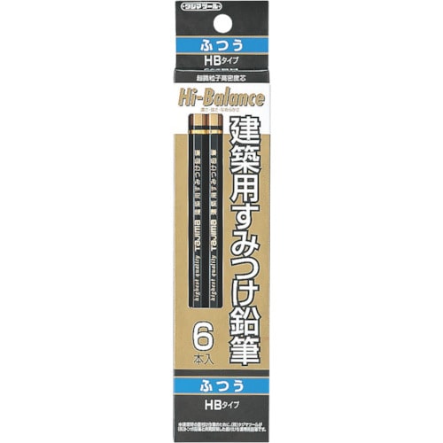 トラスコ中山 タジマ 建築用すみつけ鉛筆 ふつう(HB)6本入（ご注文単位1パック）【直送品】