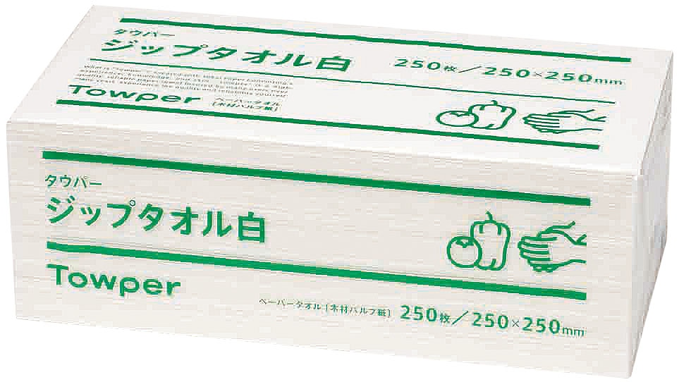 トウカイ　ジップペーパータオル　白 （1ケース15束入） 1箱（ご注文単位1箱）【直送品】