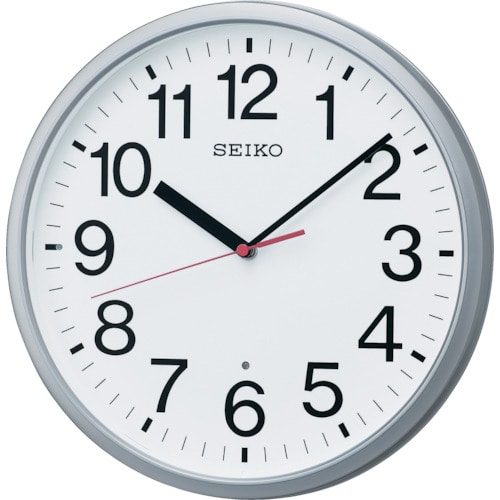 トラスコ中山 SEIKO 電波掛時計 直径305×45 P枠 銀色メタリック（ご注文単位1個）【直送品】