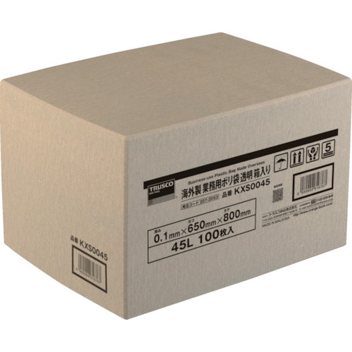 TRUSCO まとめ買い 業務用ポリ袋 透明・箱入り 0.05X70L (100枚入