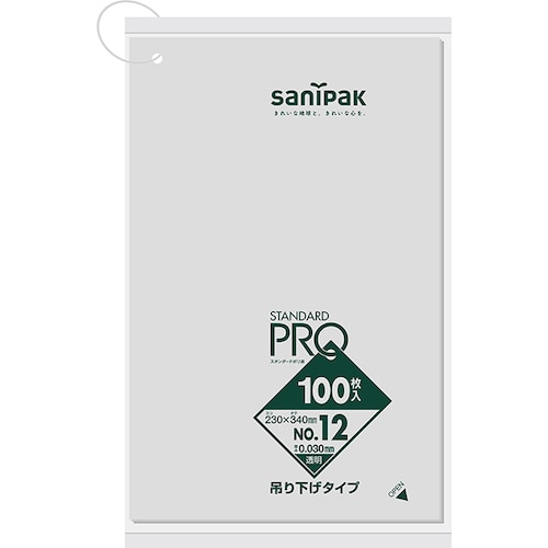 トラスコ中山 サニパック L12Hスタンダードポリ袋吊り下げタイプ(0.03)12号（ご注文単位1袋）【直送品】