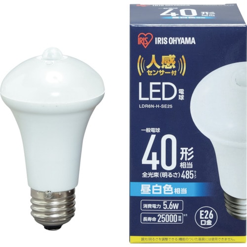 トラスコ中山 IRIS 522539 LED電球人感センサー付 E26 40形相当 昼白色(485lm（ご注文単位1個）【直送品】