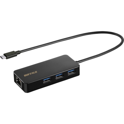 トラスコ中山 バッファロー Giga対応 USB Type－C LANアダプターハブ付 ブラック 457-0665  (ご注文単位1個) 【直送品】