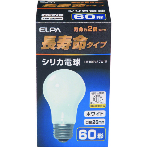 トラスコ中山 ELPA シリカ電球 長寿命 E26 60W形 168-2299  (ご注文単位1個) 【直送品】