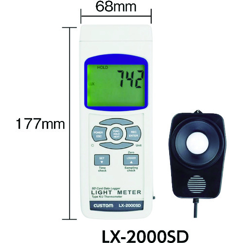 トラスコ中山 カスタム デジタル照度計 測定範囲0～99900lx（ご注文単位1個）【直送品】