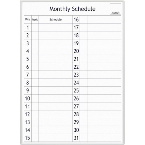 トラスコ中山 マグエックス アプライマンスリースケジュールボード（ご注文単位1枚）【直送品】