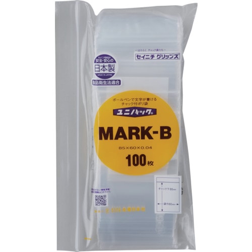 トラスコ中山 セイニチ 「ユニパック」 MARK-B 85×60×0.04 100枚入（ご注文単位1袋）【直送品】