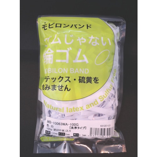 トラスコ中山 日清紡 モビロンバンド100X6X0.3白/洗浄タイプ100G（ご注文単位1袋）【直送品】