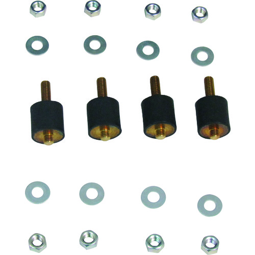 トラスコ中山 ULVAC 防振ゴム ME－15（M5）ネジ部片側カット 4個入 152-5540  (ご注文単位1セット) 【直送品】