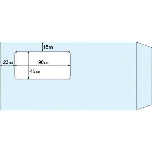 トラスコ中山 ヒサゴ 窓つき封筒 A4三ツ折用（長6）／アクア 222-6506  (ご注文単位1パック) 【直送品】