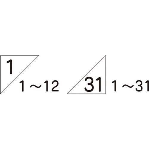 トラスコ中山 つくし 作業工程マグネット 日付用数字 48枚組（ご注文単位1パック）【直送品】