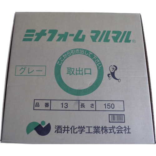 トラスコ中山 ミナ 弾性シーラントバックアップ材 ミナフォームマルマル #13 13mmφ×150m グレー（ご注文単位1箱）【直送品】