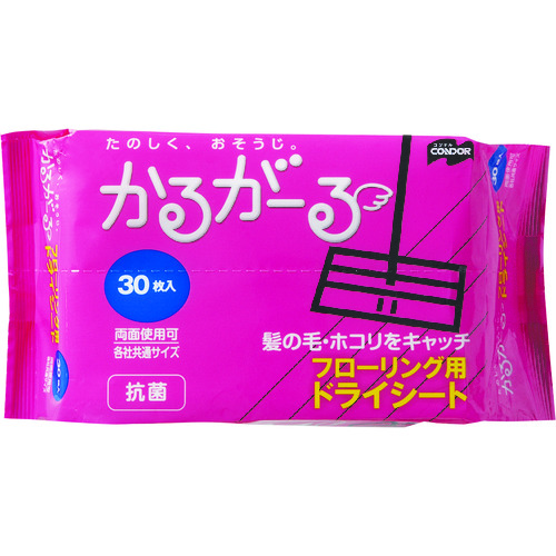 トラスコ中山 コンドル かるがーる フローリングワイパー用 フローリングドライシート30P(30枚入)（ご注文単位1パック）【直送品】