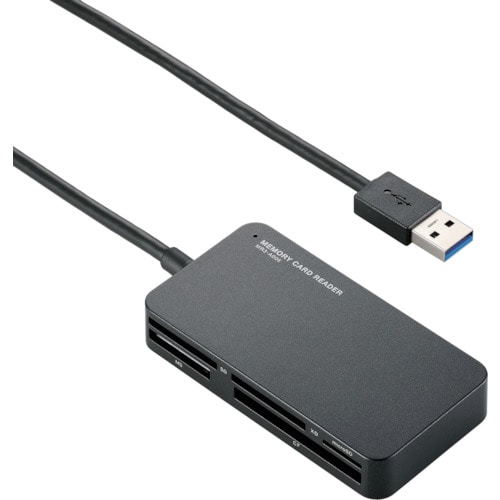 トラスコ中山 エレコム USB3.0対応メモリリーダライタ スリムコネクタ ブラック 828-2890  (ご注文単位1個) 【直送品】