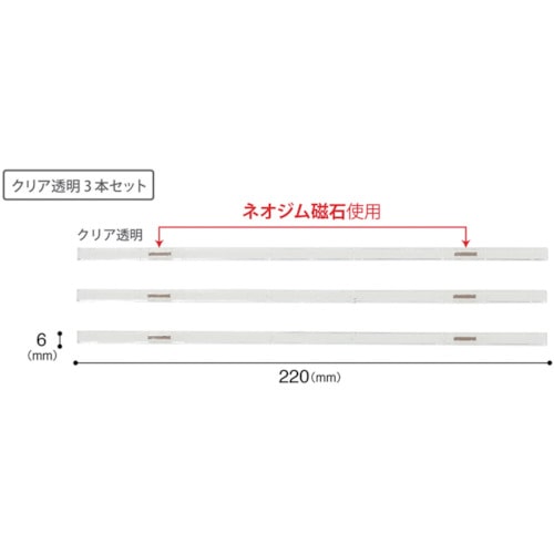 トラスコ中山 マグエックス マグネットスリムバー クリア（ご注文単位1パック）【直送品】