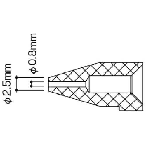 トラスコ中山 白光 はんだ除去器用交換パーツ ノズル 内径0.8mm 適合機種FR-300（ご注文単位1本）【直送品】