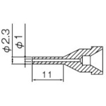 トラスコ中山 白光 ノズル 1.0mm ロング型（ご注文単位1本）【直送品】