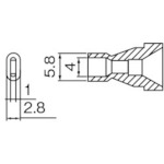 トラスコ中山 白光 ノズル 4X1mm（ご注文単位1本）【直送品】