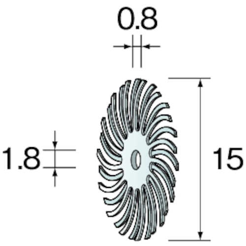 トラスコ中山 ミニモ ラバーブラシ #120 φ15 (20個入)（ご注文単位1パック）【直送品】