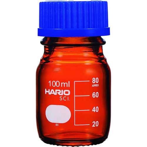 トラスコ中山 HARIO ボトル 耐熱ねじ口瓶(茶) 100ml（ご注文単位1個）【直送品】