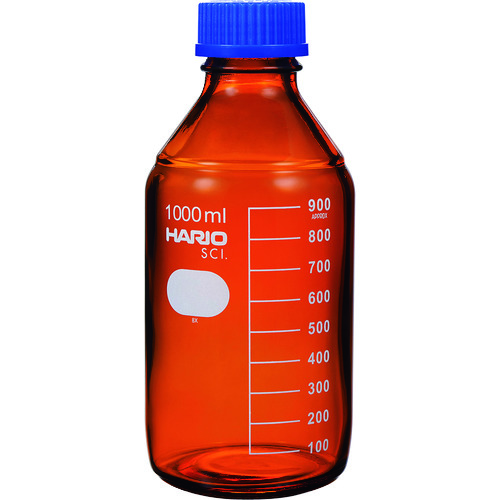 トラスコ中山 HARIO ボトル 耐熱ねじ口瓶(茶) 1000ml（ご注文単位1個）【直送品】