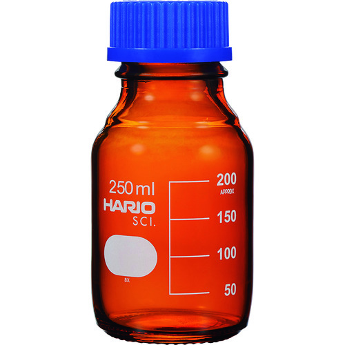 トラスコ中山 HARIO ボトル 耐熱ねじ口瓶(茶) 250ml（ご注文単位1個）【直送品】