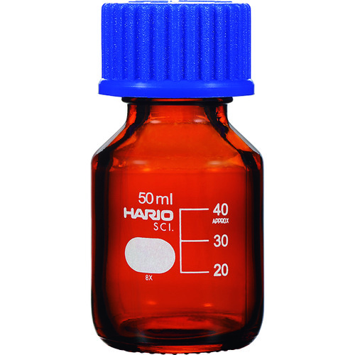 トラスコ中山 HARIO ボトル 耐熱ねじ口瓶(茶) 50ml（ご注文単位1個）【直送品】