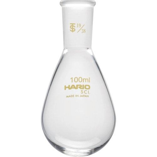 トラスコ中山 HARIO 共通摺合せなすフラスコ 100ml TS19/38（ご注文単位1個）【直送品】