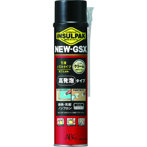 トラスコ中山 ABC 簡易型発泡ウレタンフォーム 1液ノズルタイプ インサルパック NEW-GSX 630ml フォーム色：クリーム（ご注文単位1本）【直送品】