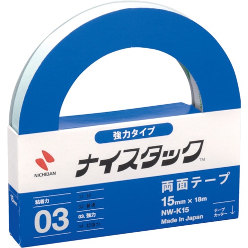 トラスコ中山 ニチバン 両面テープ ナイスタック強力タイプ NW-K15 15mmX18m（ご注文単位1巻）【直送品】