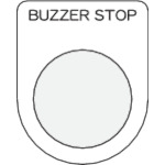 トラスコ中山 IM 押ボタン/セレクトスイッチ(メガネ銘板) BUZZER STOP 黒 φ22.5 40×30×2mm（ご注文単位1枚）【直送品】