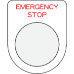 トラスコ中山 IM 押ボタン/セレクトスイッチ(メガネ銘板) EMERGENCY STOP 赤 φ22.5 40×30×2mm（ご注文単位1枚）【直送品】