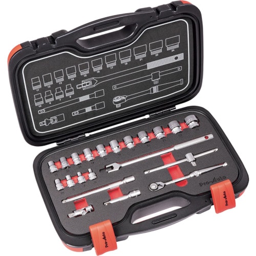 トラスコ中山 Pro-Auto 3/8DR.21PCソケットレンチセット（ご注文単位1セット）【直送品】