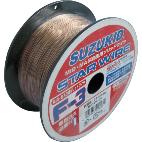 トラスコ中山 SUZUKID 溶接用ワイヤ ソリッド軟鋼0.8φ×0.8kg（ご注文単位1巻）【直送品】