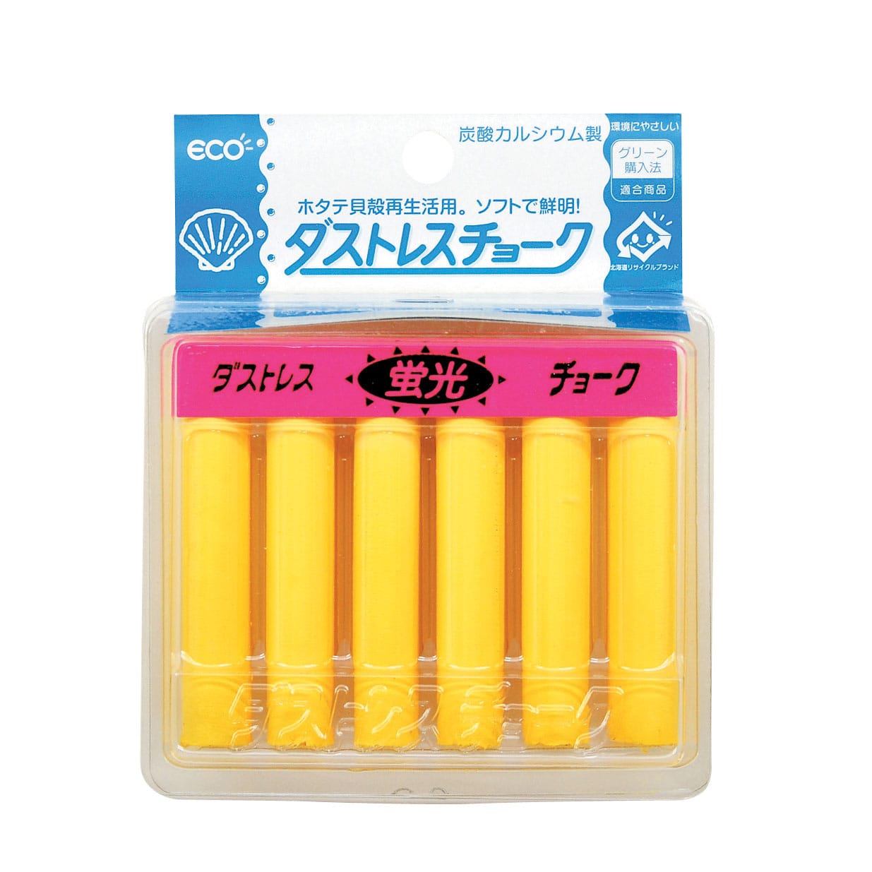 ダストレス蛍光チョーク（6本入） 黄　DCK-6-Y 1個（ご注文単位1個）【直送品】